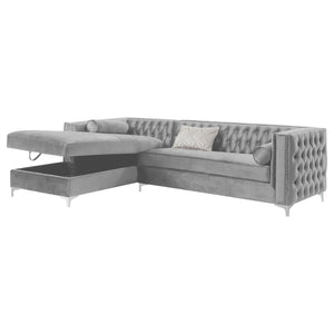 Bellaire Upholstered Storage Chaise Sectional Sofa - Grey