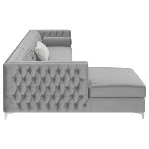 Bellaire Upholstered Storage Chaise Sectional Sofa - Grey