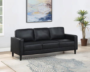 Ruth Upholstered Track Arm Sofa - Black