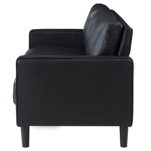 Ruth Upholstered Track Arm Sofa - Black