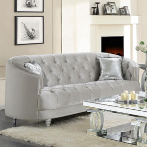 Avonlea Upholstered Sloped Arm Sofa - Grey Velvet