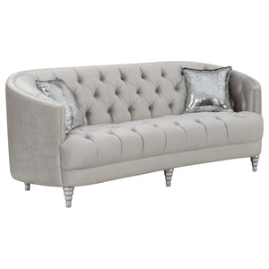 Avonlea Upholstered Sloped Arm Sofa - Grey Velvet