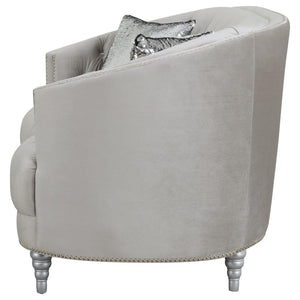 Avonlea Upholstered Sloped Arm Sofa - Grey Velvet