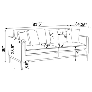 Apperson Upholstered Track Arm Sofa - Light Grey