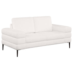 Jessel Chenille Upholstered Track Arm Loveseat - Ivory