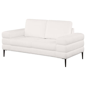 Jessel Chenille Upholstered Track Arm Loveseat - Ivory