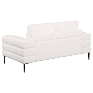 Jessel Chenille Upholstered Track Arm Loveseat - Ivory