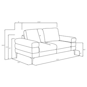 Jessel Chenille Upholstered Track Arm Loveseat - Ivory