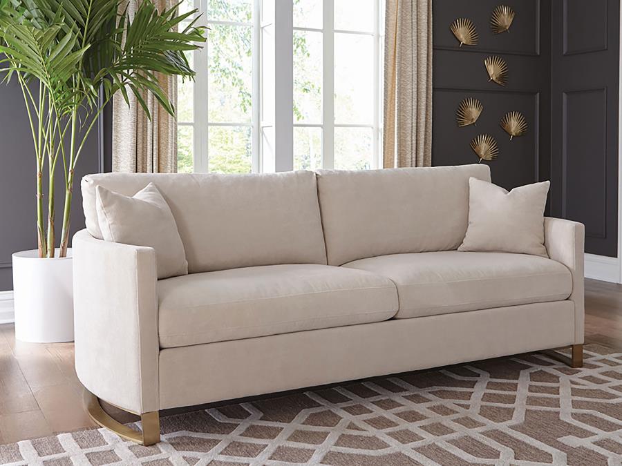 Corliss Upholstered Arched Arm Sofa - Beige