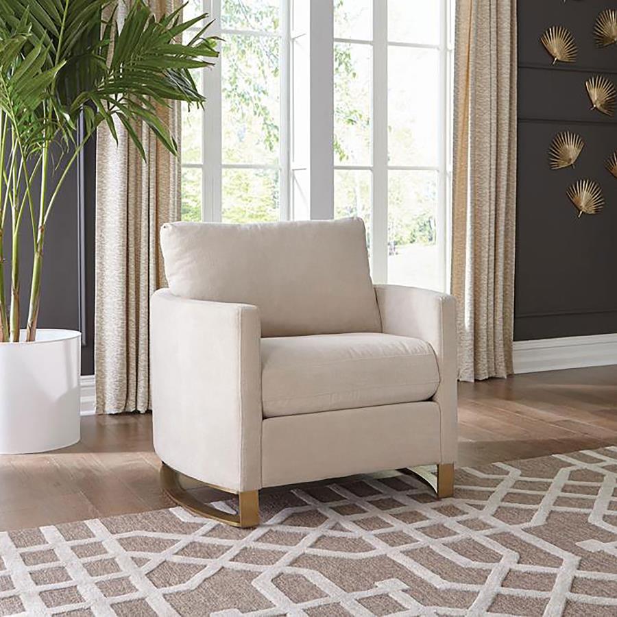 Corliss Upholstered Arched Arm Accent Chair - Beige