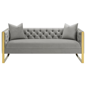 Eastbrook Velvet Upholstered Tufted Sofa - Grey