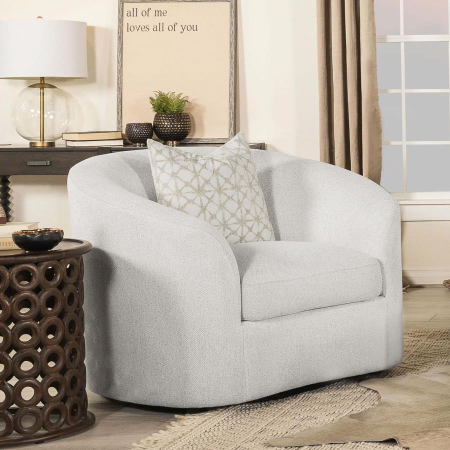 Rainn Boucle Upholstered Sloped Arm Accent Chair - Latte