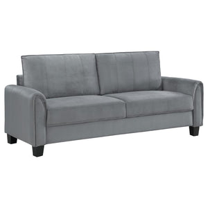 Davis Upholstered Rolled Arm Sofa - Grey