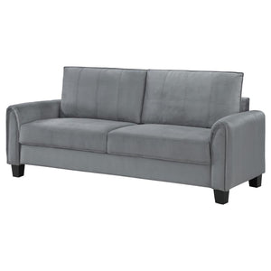 Davis Upholstered Rolled Arm Sofa - Grey