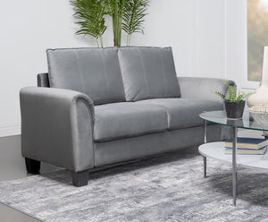 Davis Upholstered Rolled Arm Loveseat - Grey