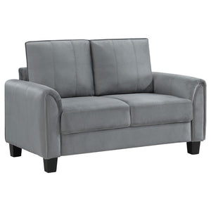 Davis Upholstered Rolled Arm Loveseat - Grey