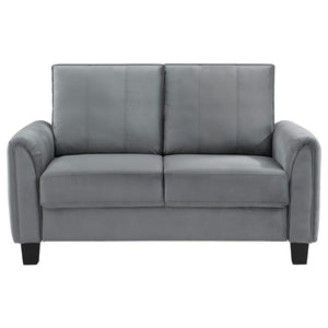 Davis Upholstered Rolled Arm Loveseat - Grey