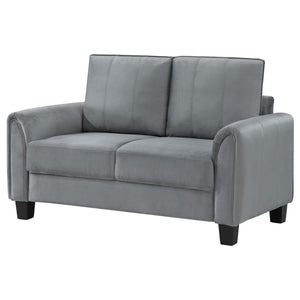 Davis Upholstered Rolled Arm Loveseat - Grey