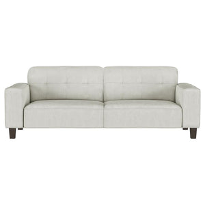 Deerhurst Upholstered Track Arm Tufted Sofa - Greige