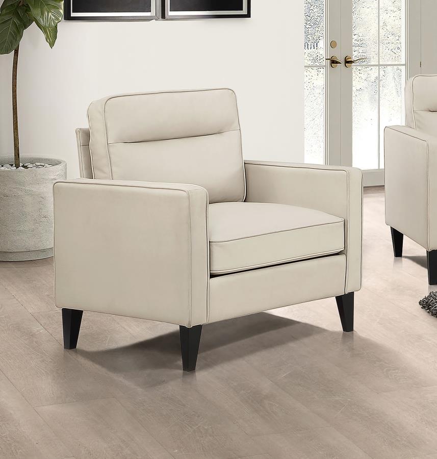 Jonah Upholstered Track Arm Accent Chair - Ivory