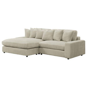 Blaine Upholstered Reversible Chaise Sectional Sofa - Sand