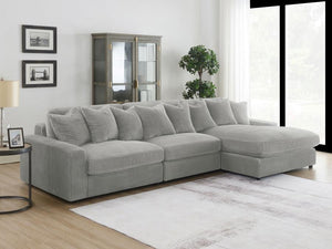 Blaine Upholstered Reversible Chaise Sectional Sofa - Fog