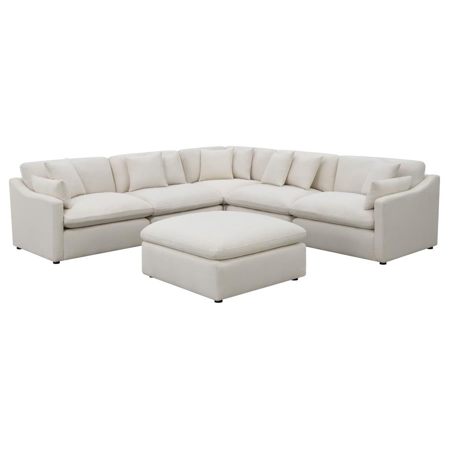 Hobson 6-piece Upholstered Modular Sectional Sofa - Ivory