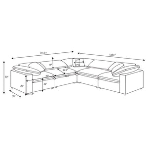 Raleigh 5-piece Boucle Upholstered Modular Sectional - Ivory