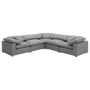 Raleigh 5-piece Boucle Upholstered Modular Sectional - Grey