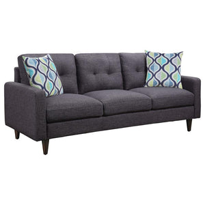 Watsonville Upholstered Track Arm Tufted Sofa - Grey