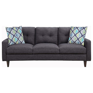 Watsonville Upholstered Track Arm Tufted Sofa - Grey