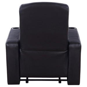 Cyrus Upholstered Track Arm Recliner - Black