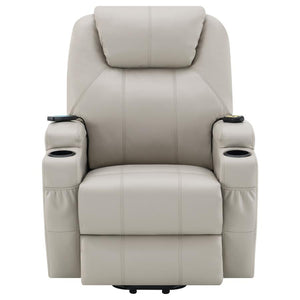 Sanger Upholstered Power Lift Massage Recliner - Champagne