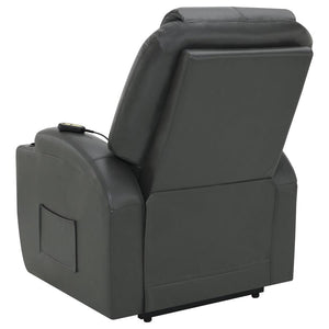 Sanger Upholstered Power Lift Massage Recliner - Charcoal Grey