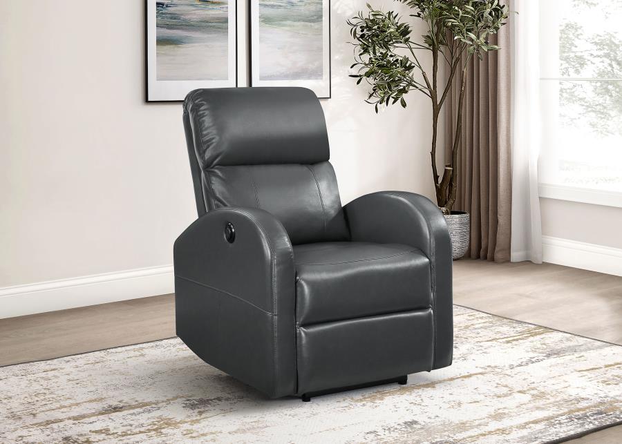 Grant Upholstered Power Recliner Chair - Grey