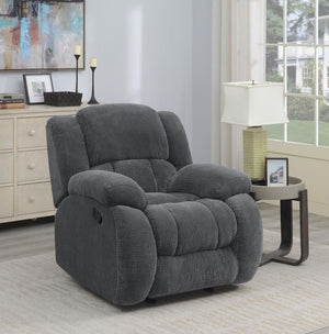 Weissman Upholstered Padded Arm Glider Recliner - Grey