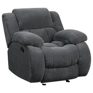 Weissman Upholstered Padded Arm Glider Recliner - Grey