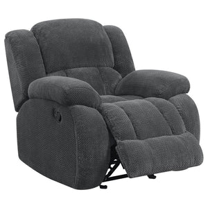 Weissman Upholstered Padded Arm Glider Recliner - Grey