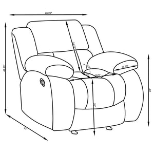 Weissman Upholstered Padded Arm Glider Recliner - Grey