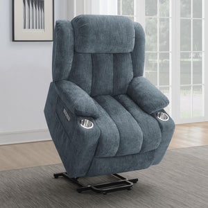 Houston Upholstered Power Lift Recliner - Slate Blue