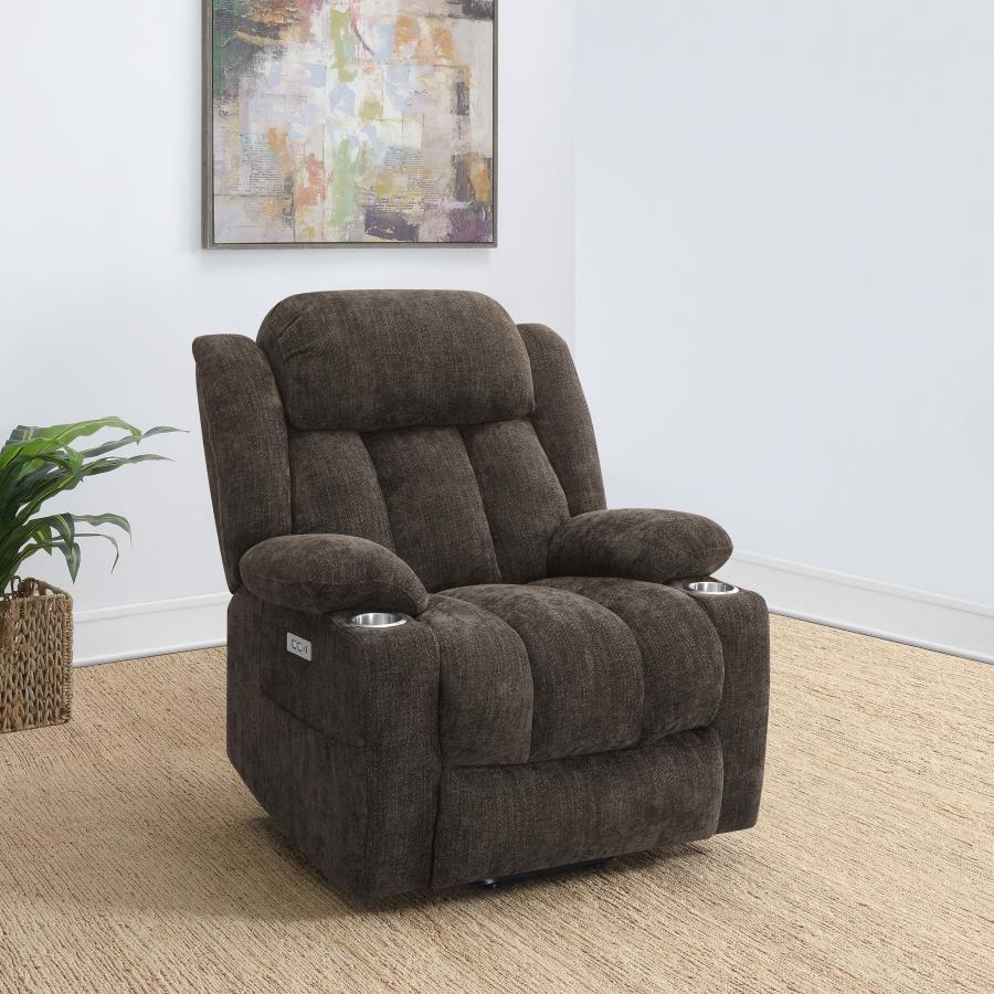 Houston Upholstered Power Lift Recliner Chair Dark - Brown