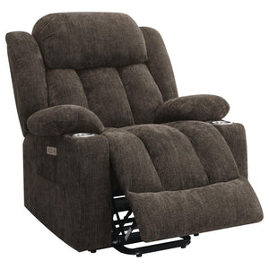 Houston Upholstered Power Lift Recliner Chair Dark - Brown