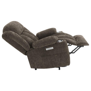 Houston Upholstered Power Lift Recliner Chair Dark - Brown