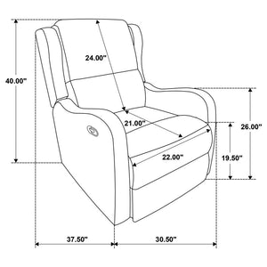 Kelsey Upholstered English Arm Recliner Chair - Ivory