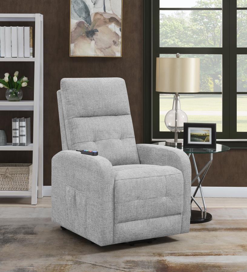 Howie Upholstered Power Lift Massage Chair - Grey