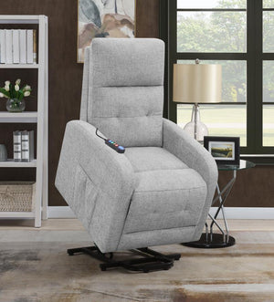 Howie Upholstered Power Lift Massage Chair - Grey