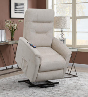 Henrietta Upholstered Power Lift Massage Chair - Beige