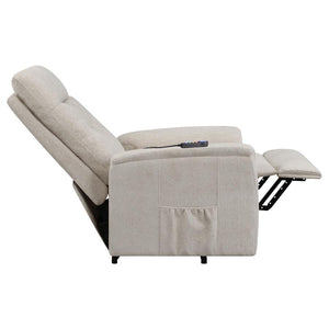 Henrietta Upholstered Power Lift Massage Chair - Beige