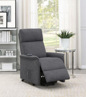 Herrera Upholstered Power Lift Massage Chair - Charcoal