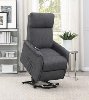 Herrera Upholstered Power Lift Massage Chair - Charcoal